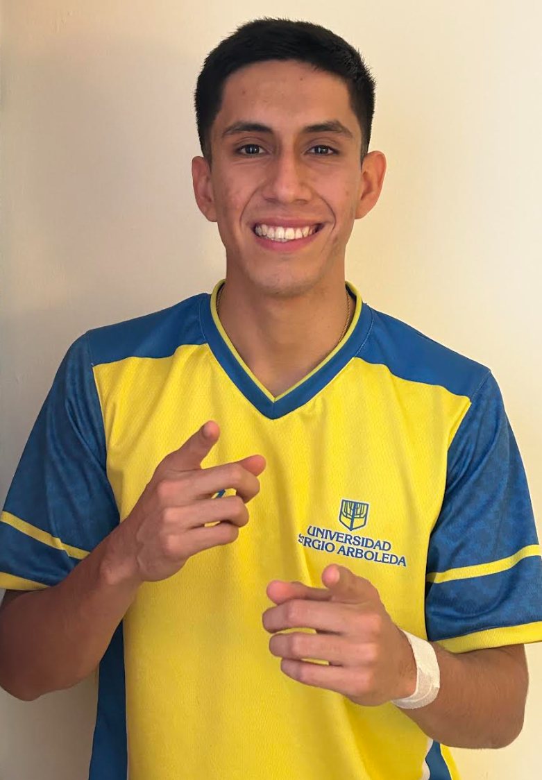 David Ávila Carrero con la camiseta de la Universidad Sergio Arboleda
